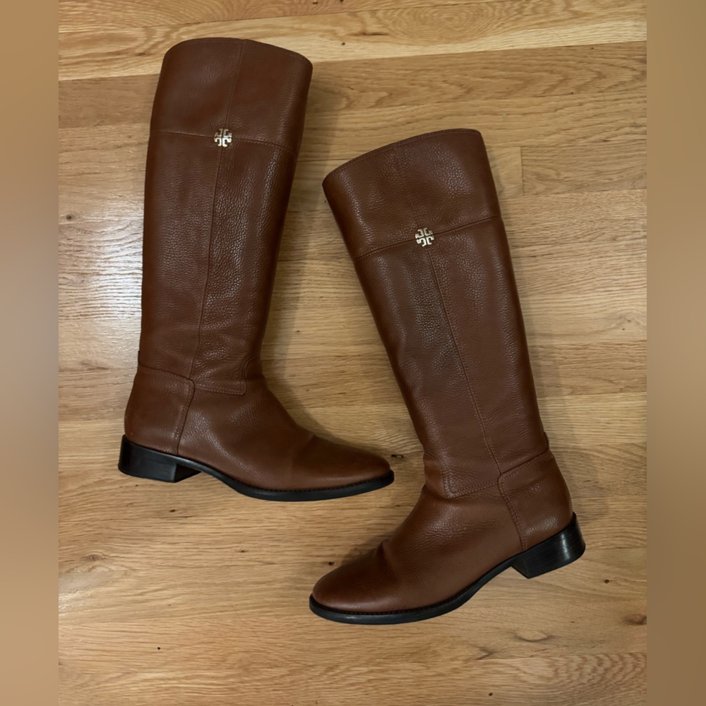 Tory Burch Brown Leather Knee-High Boots